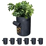 Gardzen 6 Pack BPA-Free 10 Gallon Vegetable Grow Bags with Access Flap and Handles, Suitable for Planting Potato, Taro, Beets, Carrots, Onions, Peanut photo / $21.99