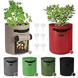 Future Way 6-Pack Potato Grow Bags, 10 Gallon Potato Planters with 2 Flaps, Sturdy Fabric Pots with Handles & Reinforced Stitching, Labels Included, Multi-Color Set photo / $35.99
