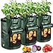 photo JJGoo Potato Grow Bags, 3 Pack 10 Gallon with Flap and Handles Planter Pots for Onion, Fruits, Tomato, Carrot